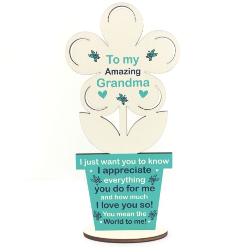 Thank You Grandma Gift Flower Birthday Gift For Her Grandparent