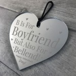 Funny Boyfriend Engraved Heart Valentines Day Gift For Boyfriend