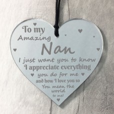 Nan Gift Poem Engraved Heart Birthday Gift From Grandchildren