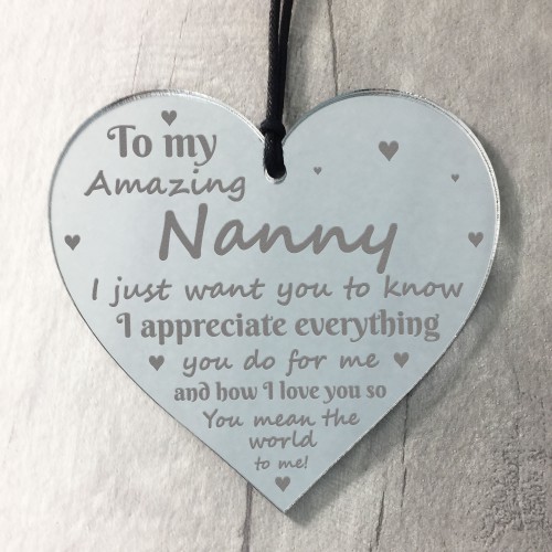 Nanny Gift Poem Engraved Heart Birthday Gift From Grandchildren
