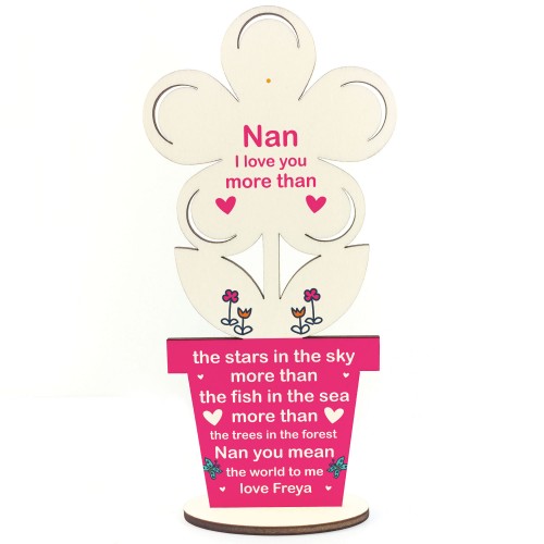 Nan Gift Poem Personalised Flower Birthday Gift Grandparent Gift