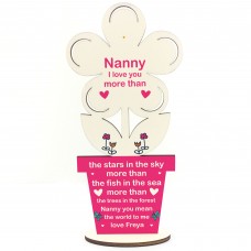 Nanny Gift Poem Personalised Flower Birthday Gift Grandparent