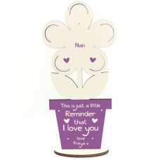 Gift For Nan Personalised Flower I Love You Birthday Gift