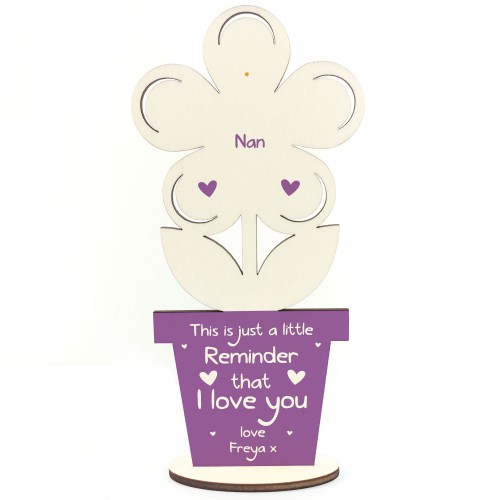 Gift For Nan Personalised Flower I Love You Birthday Gift