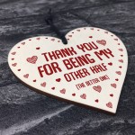 Special Valentines Day Gift For Him Her BETTER HALF Wood Heart