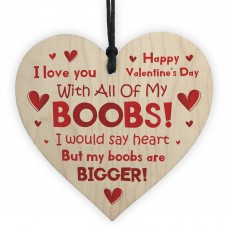 Funny Valentines Day Gift For Men Wood Heart Rude Gift