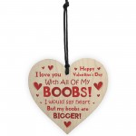 Funny Valentines Day Gift For Men Wood Heart Rude Gift