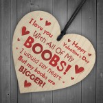 Funny Valentines Day Gift For Men Wood Heart Rude Gift