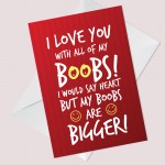 Funny Rude Valentines Day Card For Boyfriend Husband Joke Card 