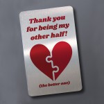 Perfect Anniversary Valentines Day Gift For Him Her OTHER HALF