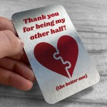 Perfect Anniversary Valentines Day Gift For Him Her OTHER HALF