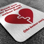 Perfect Anniversary Valentines Day Gift For Him Her OTHER HALF