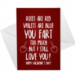 Funny Valentines Day Card Poem Card For Boyfriend Girlfriend