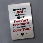 Funny Valentines Day Gifts for Her Him Metal Card Love You