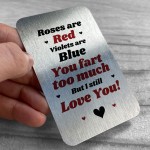 Funny Valentines Day Gifts for Her Him Metal Card Love You
