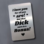Funny Rude Valentines Day Gifts For Him Metal Card Anniversary