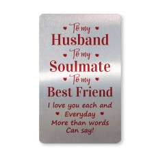Husband Gift For Valentines Anniversary Birthday Metal Card