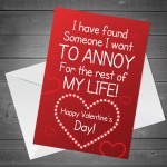 Funny Joke Valentines Day Card For Him Her Boyfriend Girlfriend
