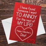 Funny Joke Valentines Day Card For Him Her Boyfriend Girlfriend