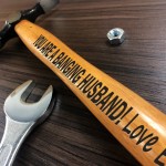 Funny Anniversary Valentines Gift For Husband Engraved Hammer