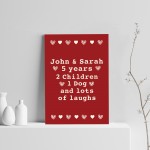 Personalised Valentines Anniversary Gift For Him Her Print