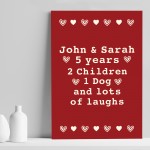 Personalised Valentines Anniversary Gift For Him Her Print