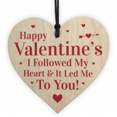 Happy Valentines Day Wooden Heart Plaque Gift For Him Her