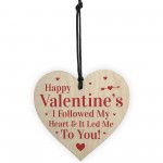 Happy Valentines Day Wooden Heart Plaque Gift For Him Her