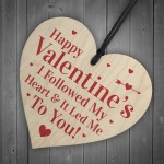 Happy Valentines Day Wooden Heart Plaque Gift For Him Her