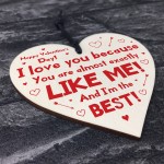 Funny Joke Gift For Boyfriend Girlfriend Wood Heart Humour Gift 