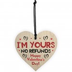 Funny Humour Gift For Valentines Day Wood Heart Joke Gift