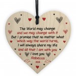 Novelty Gift For Boyfriend Girlfriend Wooden Heart Valentines 