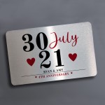Personalised 1st 2nd 3rd 4th 5th Anniversary Gift For Him Her