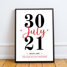 PERSONALISED Anniversary Gifts For Boyfriend Girlfriend Framed