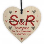 1st Valentines Day Married Gift For Him Her Personalised Heart