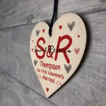 1st Valentines Day Married Gift For Him Her Personalised Heart