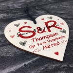 1st Valentines Day Married Gift For Him Her Personalised Heart