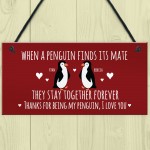 Novelty Gift For Valentines Anniversary Penguin Couple Gift