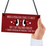 Novelty Gift For Valentines Anniversary Penguin Couple Gift