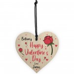 Happy Valentines Day Gift For Him Her Wood Heart Personalised
