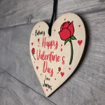 Happy Valentines Day Gift For Him Her Wood Heart Personalised