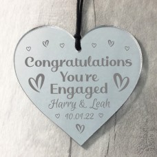 Congratulations Youre Engaged Gift For Couple Engraved Heart 