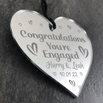 Congratulations Youre Engaged Gift For Couple Engraved Heart 