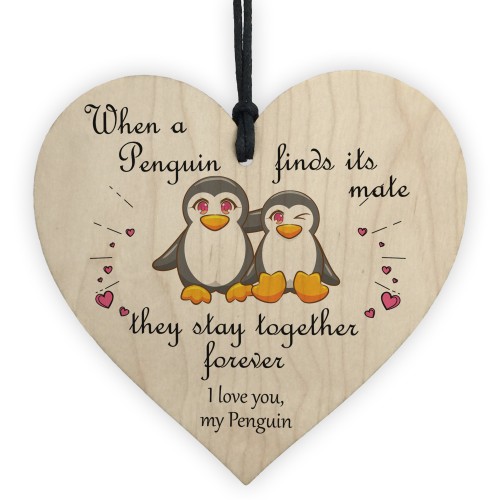 Valentines Gifts For Him Her Heart Penguin Gift Anniversary Gift