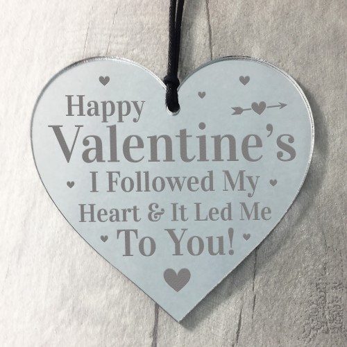 Valentines Gifts For Him Her Novelty Engraved Heart Plaque Gift