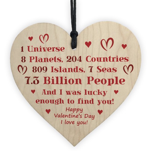 Valentines Day Gift Wood Heart Novelty Gift For Him Her