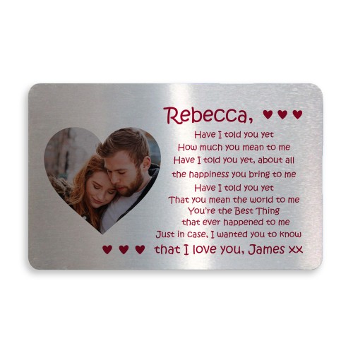 Beautiful Valentines Anniversary Gift Personalised Photo Card