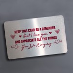 I Love You Gift Metal Card Thank You Gift For Valentines