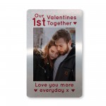 Personalised 1st Valentines Day Gift Metal Photo Wallet Card