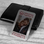 Personalised 1st Valentines Day Gift Metal Photo Wallet Card